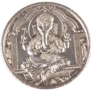  Shri Ganesha Silver Coin with Om (AUM) on Rear   Silver 