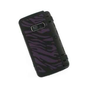  Black and Purple Zebra Laser Cut Silicone Skin Case For LG 