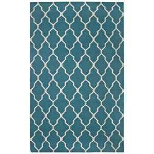  Lattice Collection Teal Flat Woven 5x8 Area Rug
