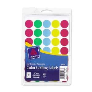  Avery See Through Color Dots Label,Removable   1000 / Pack 