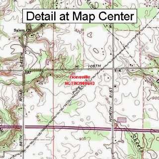 USGS Topographic Quadrangle Map   Zionsville, Indiana 
