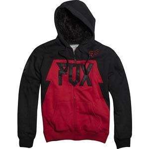  Fox Racing Bolt Sasquatch Fleece Zip Up Hoody   Large/Red 