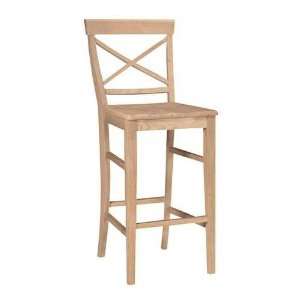 International Concepts S 6133 X  Back Stool, 29 Inch SH, Unfinished 