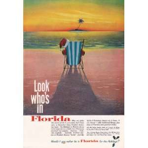  1963 Ad Santa Claus Beach Florida Original Vintage Print 