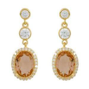  CZ LIGHT SMOKEY DROP EARRINGS Jewelry