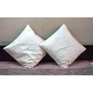  Pair White Sari Cushion Covers Saree Pillow covers Made to 