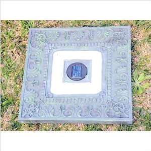  Solar Power Square Stepping Stone in Green Garden (Set of 