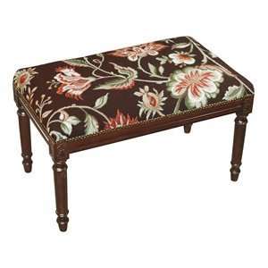  123 Creations C909BC Jacobean Brown Needlepoint Bench 