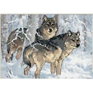  Cross Stitch Kit Winter Wolves Gold Collection Petites 