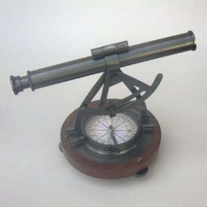 REAL SIMPLEHANDTOOLED HANDCRAFTED ALIDADE THEODOLITE COMPASS WITH A 