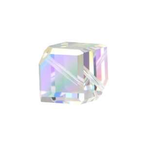  5600 8mm Diagonal Faceted Cube Crystal AB Arts, Crafts & Sewing