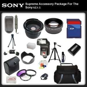  Supreme Accessory Package For Sony NEX 5 includes 16GB SD 