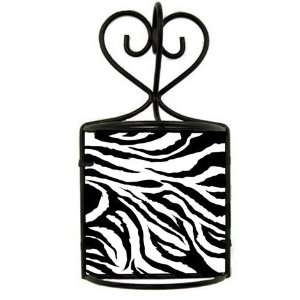  Wrought Iron Towel Holder Zebra Print