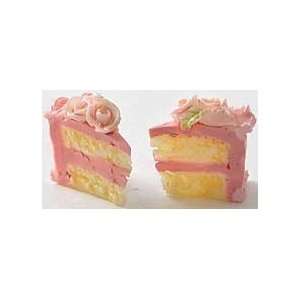  Miniature 2 Slices of Yellow/Pink Iced Cake sold at 