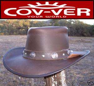 COV VER Buffalo Conchos WATER PROOF Leather Cowboy Hat  