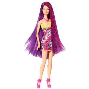  Barbie   Hairtastic Salon Barbie Doll   Purple Hair Toys & Games