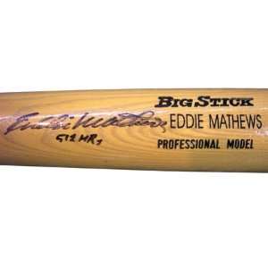   Snider Autographed Bat   Eddie Mathews 