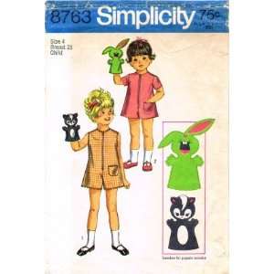  Simplicity 8763 Sewing Pattern Girls Pantdress Size 4 