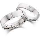 14K WHITE GOLD MATCHING HIS & HERS WEDDING BANDS RINGS MENS WOMENS SET