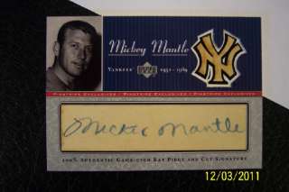   DECK MICKEY MANTLE 1st EVER GAME USED BAT AUTO #MM BC1 #7/7 UDA  