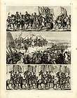 1856 BROCKHAUS ENCYCLOPAEDIA ENGR. middle ages warfare