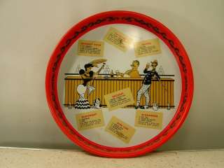 Vtg.1950s/60s Retro 20s BAR/DRINK SERVING PARTY TRAY TIN LITHO 