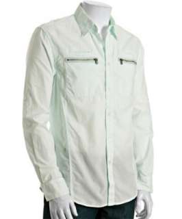 John Varvatos Star USA mint cotton zipper pocket shirt   up to 
