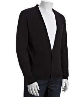 black cashmere Kineks open front cardigan