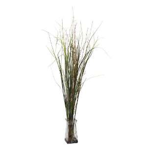   Grass & Bamboo w/Glass Vase Silk Plant Green Colors   Silk Plant Home