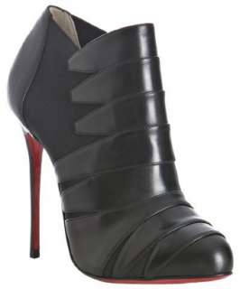 Christian Louboutin black calfskin Lina 100 banded ankle booties 