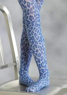   Boots Girls Royal Blue Leopard Tights Footed Leggings Small  