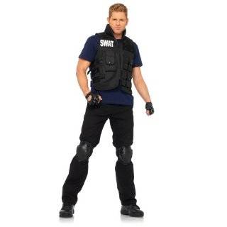   Swat Commander Utility Vest Shirt With Knee Pads And Fingerless Gloves