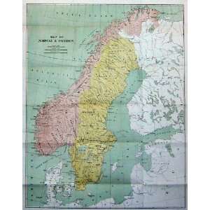 Antique Map Norway Sweden Denmark Gottland Upland 