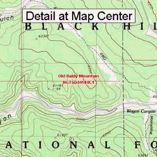   Quadrangle Map   Old Baldy Mountain, South Dakota (Folded/Waterproof