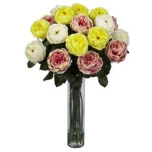   Assorted Pastels Fancy Rose Silk Flower Arrangement