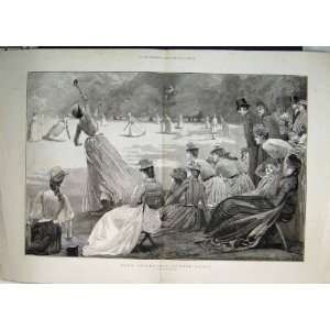  Game Of Cricket The Ladies Team Long Skirts1880 Print 