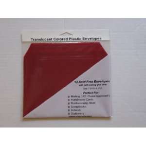  Clear Plastic Envelopes (Red A7)   12 Pack Office 