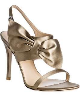 Valentino dark taupe satin bow detail sandals  