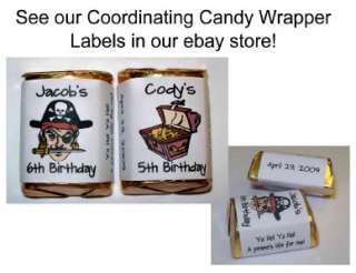 30 PIRATE BIRTHDAY PARTY BUBBLE LABELS FAVORS  