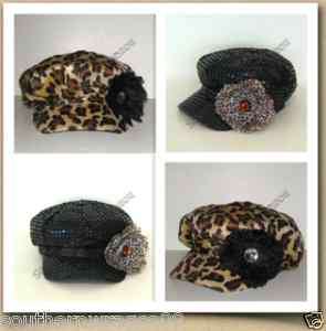 LEOPARD DIVA NEWSBOY CAP SAME DAY SHIP  