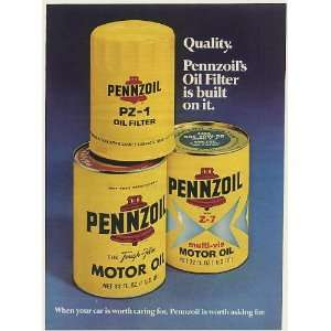  1976 Pennzoil Motor Oil Cans Filter Quality Your Car is 