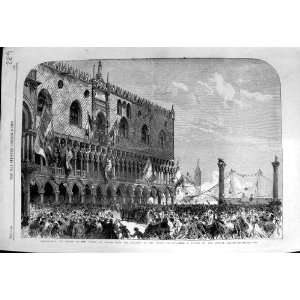  1866 PROCLAIMING VOTING VENICE BALCONY DOGES PALACE