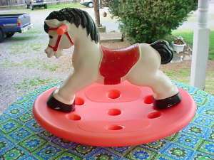 Vintage Childs Rocking Horse Toy Sturdy Plastic MARX 1970  