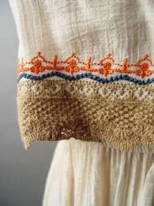 Peasant Indie Boho Bohemian Embroidered Ruffle Country Prairie Slip 