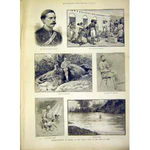 Elephant Hunting Berbera Africa Aden Ingram Print 1888 