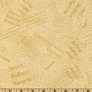  44 Wide Peaceful Planet Talk Tan Fabric By The Yard 