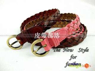 Women Fashion Cute Knit Leather Waist Belt 7 Color New  