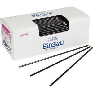  Cocktail Slim Straws Black 8 4000 ct 