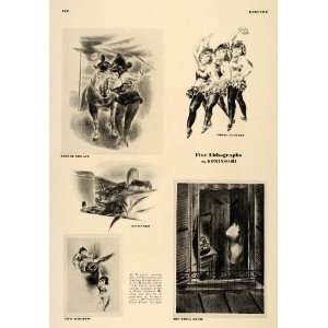  1937 Print Five Kuniyoshi Dancers Acrobat Artwork Image 