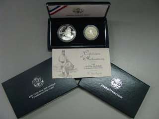 1995 Civil War Proof Silver Dollar and Half 2 Coin Set  